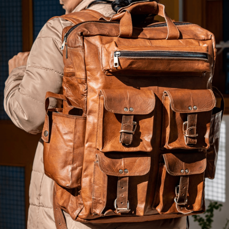 Craftshades - Seven Pocket Goat Leather Backpack | Unisex - Image 2