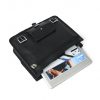 Craftshades – 11*15″ Single Pocket Handcrafted Messenger Goat Leather Bag - Black Color | 100% Genuine Leather - Image 2