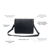Craftshades – 10*13"Crossbody Handcrafted Small  Goat Leather messenger bag - Black | 100% Genuine Leather - Image 5