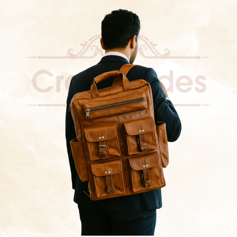 Craftshades - Seven Pocket Goat Leather Backpack | Unisex - Image 3