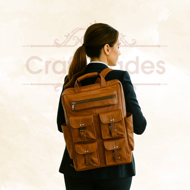 Craftshades - Seven Pocket Goat Leather Backpack | Unisex - Image 4