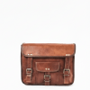 Craftshades – 13 Inch Single Pocket Double Strip Handcrafted Satchel Goat Leather Bag | 100% Genuine Leather