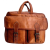 Craftshades – 11*15″ Double Pocket Handcrafted Laptop Messenger Goat Leather Bag | 100% Genuine Leather