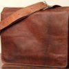 Craftshades – 18 Inch Double Strip Handcrafted Messenger Goat Leather Bag (Brown) | 100% Genuine Leather - Image 2