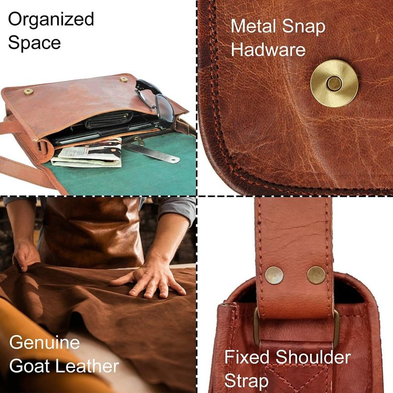 Craftshades – 11*15″ Plain Handcrafted Goat Leather Full Flap Bag | 100% Genuine Leather - Image 2