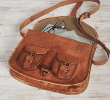 double pocket sling bnag ,brown leather bag,sling bag,