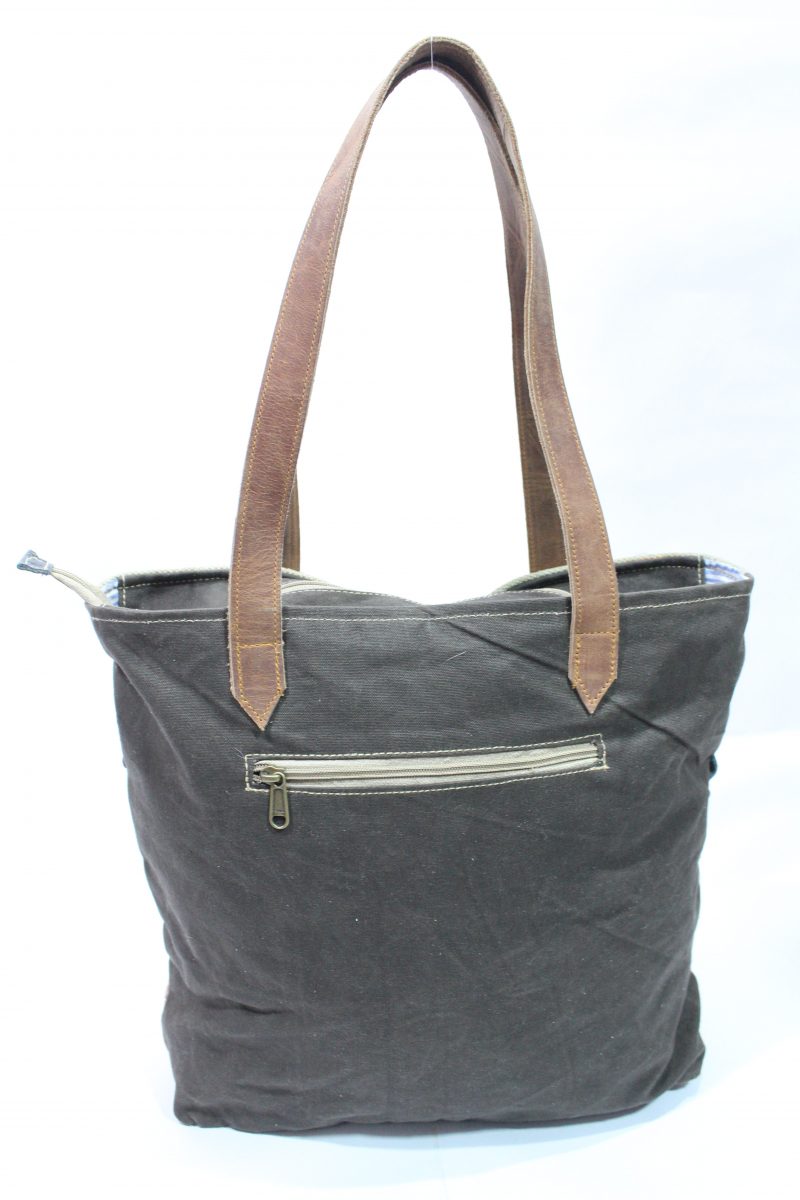 Canvas Tote Bag Checks Design - Image 2