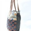Canvas Tote Bag Checks Design - Image 3