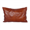 100% Goat Leather Pillow Cover - Sofa Cushion Case - Decorative Throw Covers for Living Room & Bedroom - Light Brown Pack of 1 - Image 3