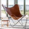 Craftshades Handmade leather 2 Butterfly Chair 1 stool Buffalo leather - Image 4
