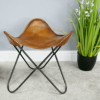 Handmade Leather 4 Butterfly chair & 2 Stool Combo (Copy) - Image 3