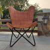 CraftShades HandCrafted Leather Padded Butterfly Chair Goat leather - Image 3