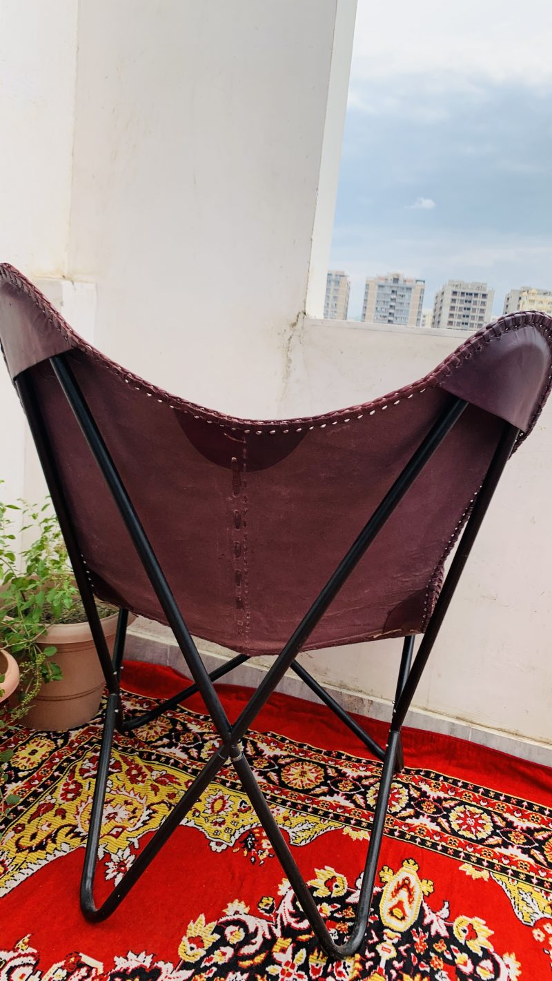 Handmade Leather Butterfly Chair, Handmade chair, foldable chair - Image 4
