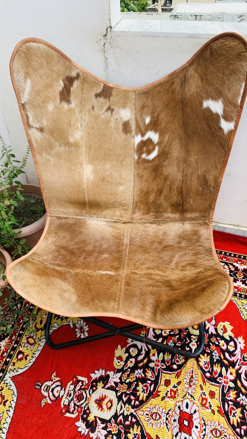 CraftShades Handmade Hairon Leather Butterfly Chair - Image 4