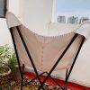 CraftSades Handcrafted buffalo Leather Butterfly Chair, Handmade chair, foldable chair, White Colour Combo (Pack of 2) - Image 5