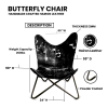 CraftShades Handmade Hairon Leather Butterfly Chair Black Colour - Image 3