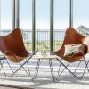 Handmade 2 Leather Chair & 1 Stool Combo - Image 2