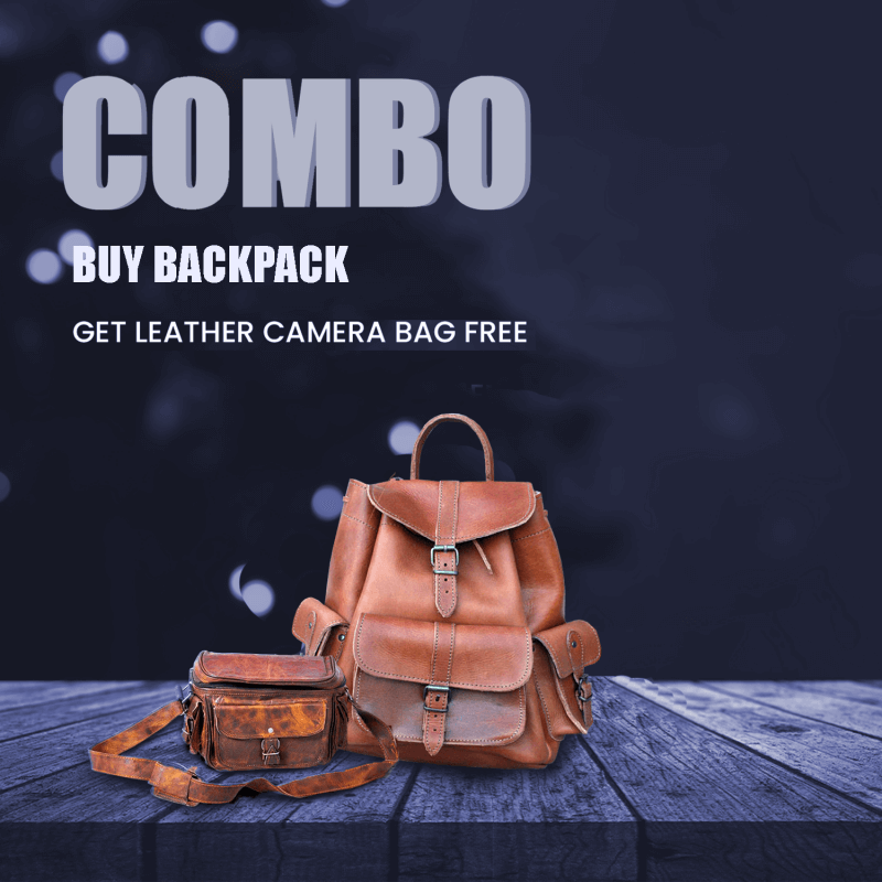 Craftshades –  Handcrafted Leather Camera bag & backpack  Combo