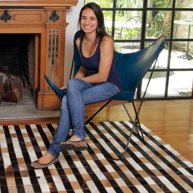 Handmade crafted blue Canvas Butterfly chair - Image 2