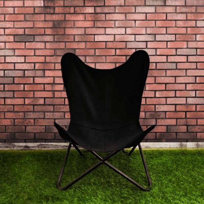 Handmade crafted black Canvas Butterfly chair - Image 3