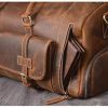 24 inch Buffalo Leather Duffle Bag with Shoes Compartment - Image 7
