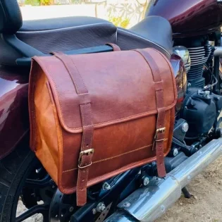 CraftShades Classic Leather Motorcycle Saddlebag