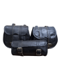 Craftshades Saddle Bags Motorcycle Bag Black Leather Pouch Saddlebag Motorbike Tool Pouch Set of 3 Bags Saddle Leather bag