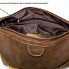Men's Buffalo Genuine Leather Toiletry Bag Dopp Kit Shaving Bags - Image 3
