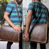 Craftshades Leather Men Laptop Messenger Full Flap Messenger Briefcase Bag 16 inch - Image 3