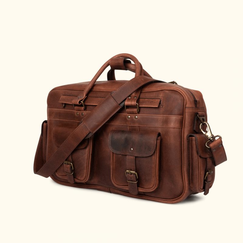 CRAFTSHADES ROOSEVELT BUFFALO LEATHER PILOT BAG - LARGE - Image 5