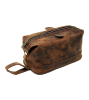 Men's Buffalo Genuine Leather Toiletry Bag Dopp Kit Shaving Bags
