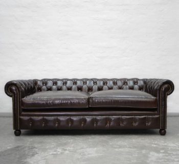 Craftshades Earle Chesterfield Tobacco Brown Leather Sofa 2 Seater