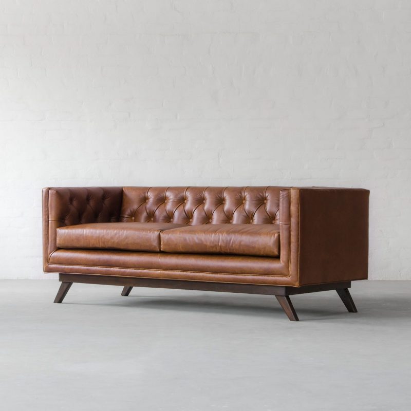 Craftshades Luxury Genuine Leather Chesterfield 3 Seater Sofa - Image 2