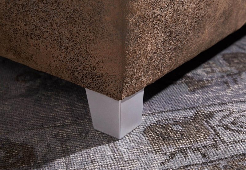 Craftshades Vintage Brown Buff Leather Ottoman - Image 3