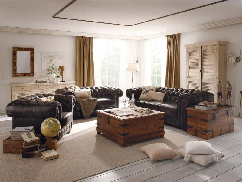 Craftshades Traditional Chesterfield Set of 3 Sofas