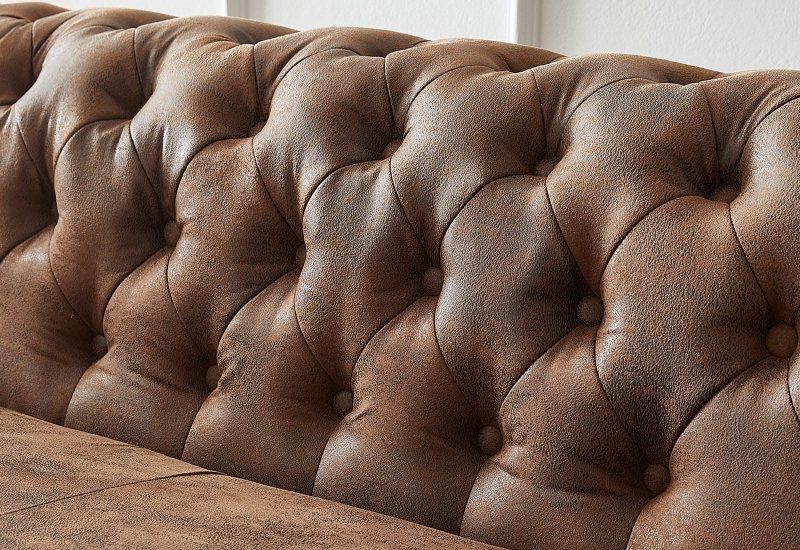 Craftshades Vintage Chesterfield Brown Ottoman Right - Image 5