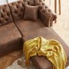 Craftshades Vintage Chesterfield Brown Ottoman Right - Image 6