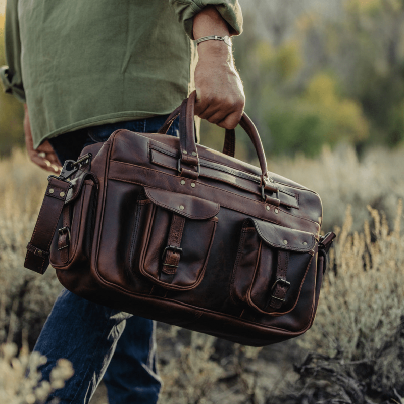 CRAFTSHADES ROOSEVELT BUFFALO LEATHER PILOT BAG - LARGE - Image 2