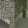 Bone Inlay Chest of 7 Drawers Floral Design in Grey Color - Image 4
