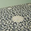 Bone Inlay Chest of 7 Drawers Floral Design in Grey Color - Image 5