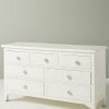 Bone Inlay Chest of 7 Drawers Floral Design in White Color - Image 3