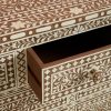 Bone Inlay Chest of 7 Drawers Floral Design in Brown Color - Image 5