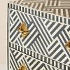 Bone Inlay Optical Inlay Chest of 9 Drawers in Black - Image 3