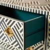 Bone Inlay Optical Inlay Chest of 9 Drawers in Black - Image 5