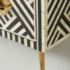 Bone Inlay Optical Inlay Chest of 9 Drawers in Black - Image 7