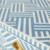 Bone Inlay Chest of 3 Drawers Stripe Line design in Sky Blue Color - Image 4