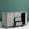 Antique Look Bone Inlay Buffet Table in Black Color - Image 3