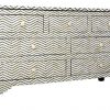 Bone Inlay Chest of 7 Drawers Chevron Design in Grey Color - Image 3