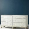 Bone Inlay Chest of 6 Drawers Floral Design in Grey Color - Image 3