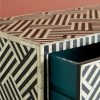 Bone Inlay Optical Inlay Chest of 9 Drawers in Black - Image 8